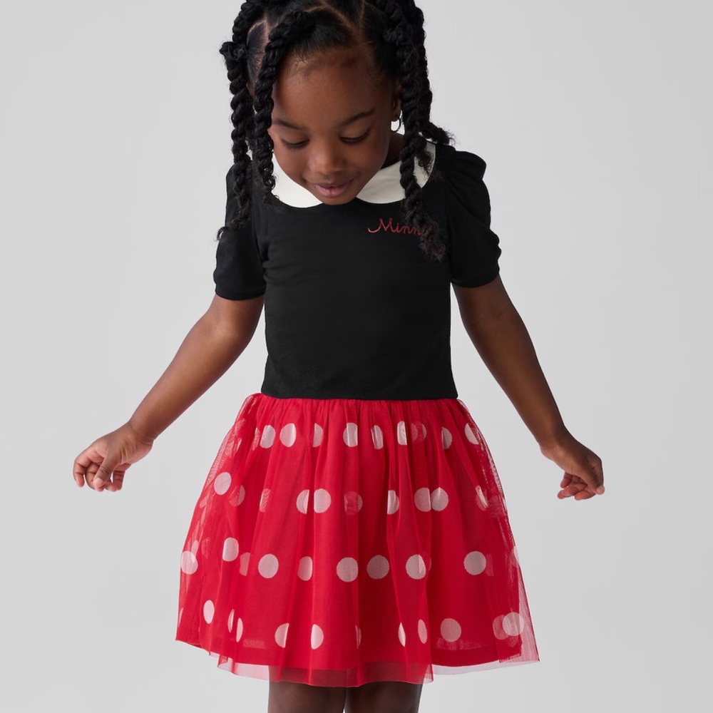 GAP Black Top with Red Polka Dot Skirt Girls Dress